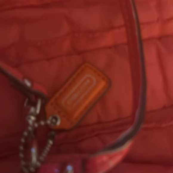 Coach Cream and Red Clutch with Signature Design - Picture 7 of 9